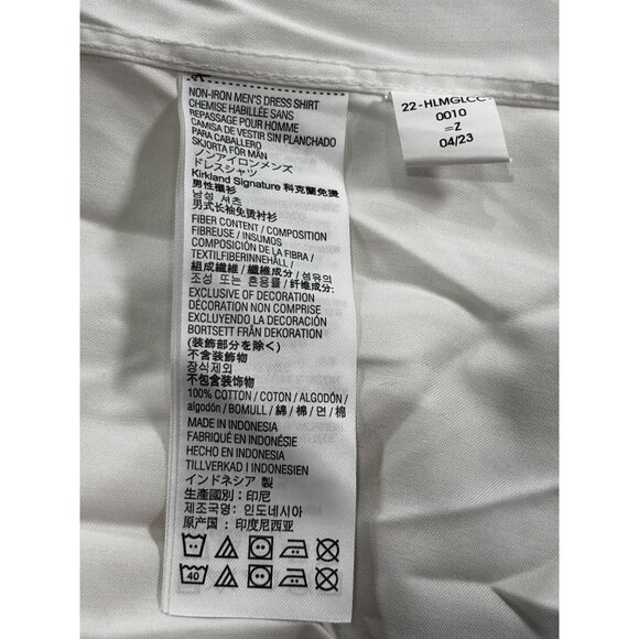 Kirkland Signature Mens Traditional Fit Non-Iron Dress Shirt White 16.5-35 - Picture 4 of 8